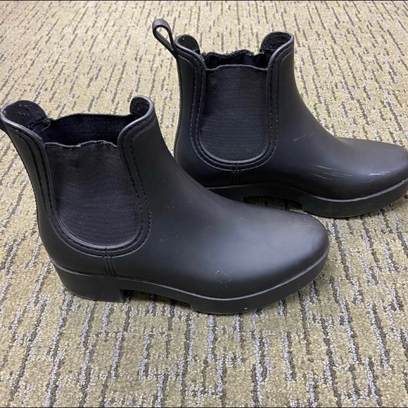 Jeffrey Campbell Shoes - JEFFREY CAMPBELL CHELSEA MATT BLACK RUBBER BOOTS
